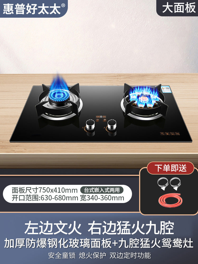 Wholesale High Power Nine-Burner Intense Flame Gas Stove Household Dual Burner Built-in Dual-use Gas Stove Natural Gas Dual Burner