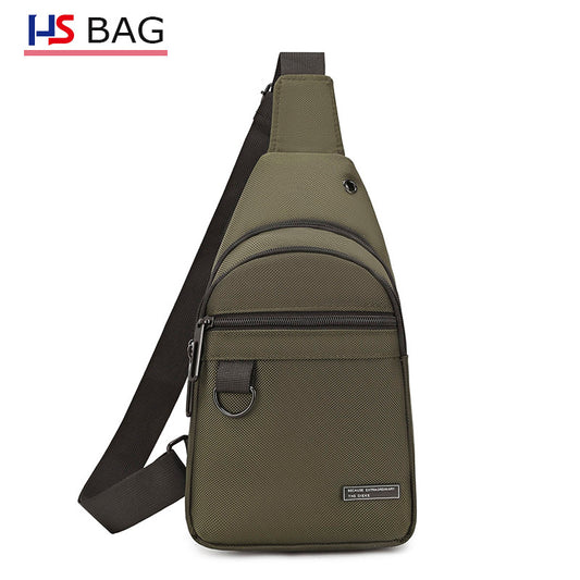 Silk Chest Bag Autumn New Large Capacity Casual Men's Bag Lightweight Simple Water-Resistant Oxford Cloth Crossbody Backpack
