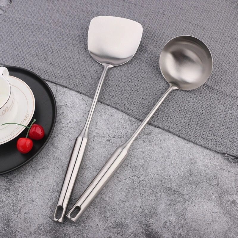 Thickened304Stainless Steel Spatula Set Cooking Spatula Kitchen Supplies Household Stirring Spoon Soup Spoon Colander Wholesale