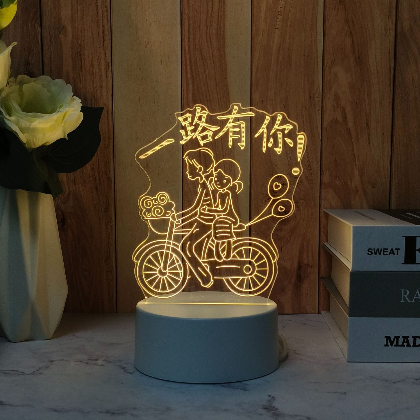 Cross-Border Creative3d Night Light Acrylic Board Internet Celebrity Hot-Selling Bedside Lamp Remote Control3d Nezha Night Light Ambient Light