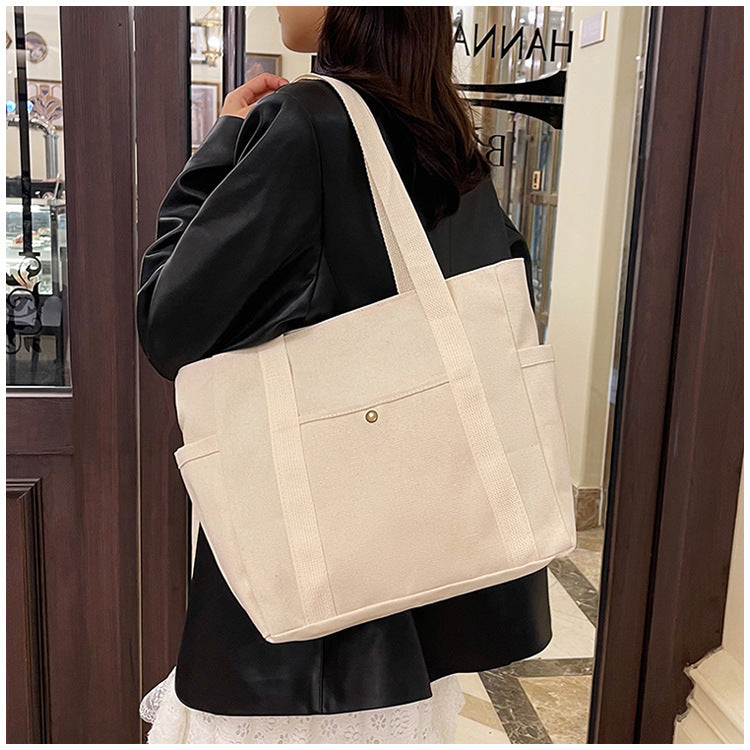 Large Capacity Tote Canvas Bag for Work and Going out Good-looking Commuter's All-Matching Art Student Book One Shoulder Bag Bag