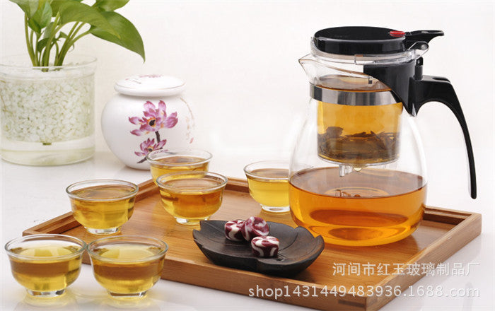 Wholesale High Borosilicate Glass Elegant Cup Heat-Resistant Glass Filter Teapot Detachable Washable Tea Brewing Pot Tea Infuser Exquisite