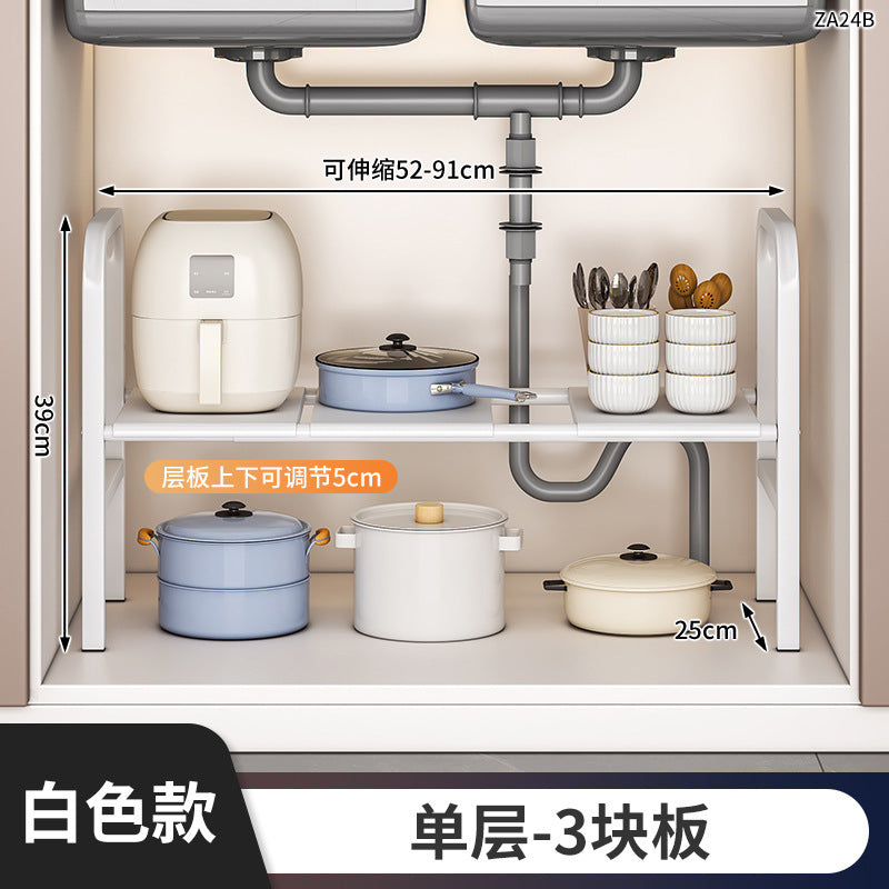 Under Sink Storage Rack Organizer Bathroom Cabinet Under Washbasin Kitchen Cabinet Inner Layered Bathroom Organizer Shelf
