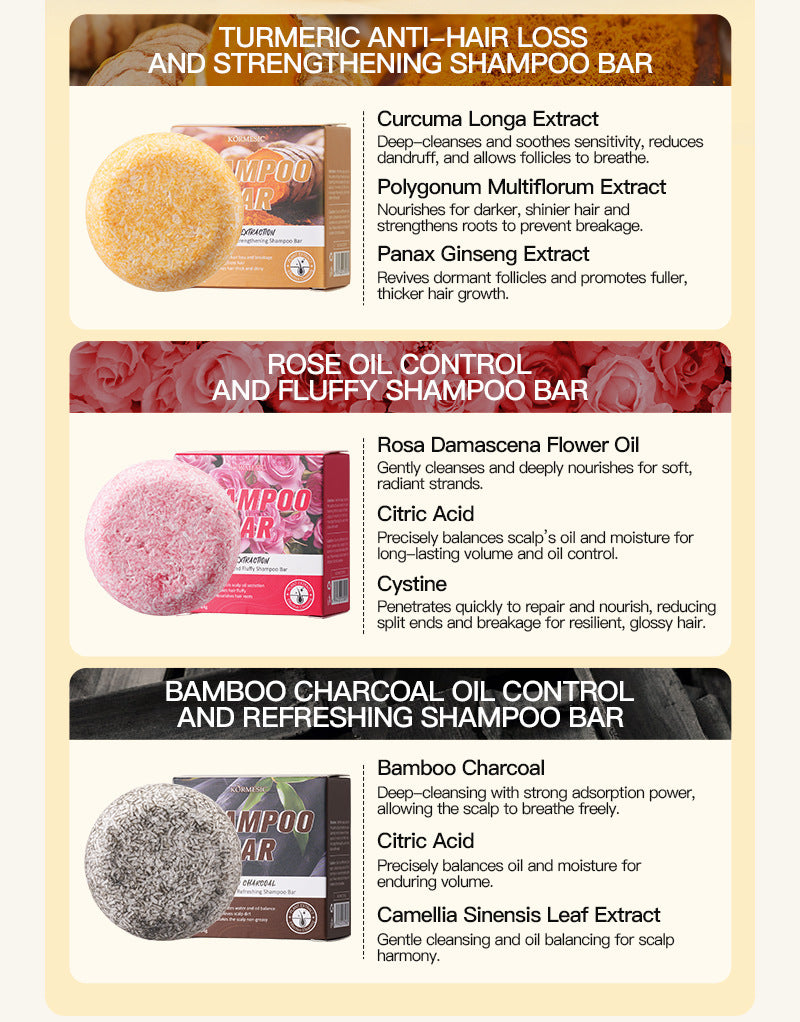 KORMESIC Flower Plant Refreshing Oil Control Shampoo Soap shampoo soap Cross-Border Foreign Trade Factory Wholesale
