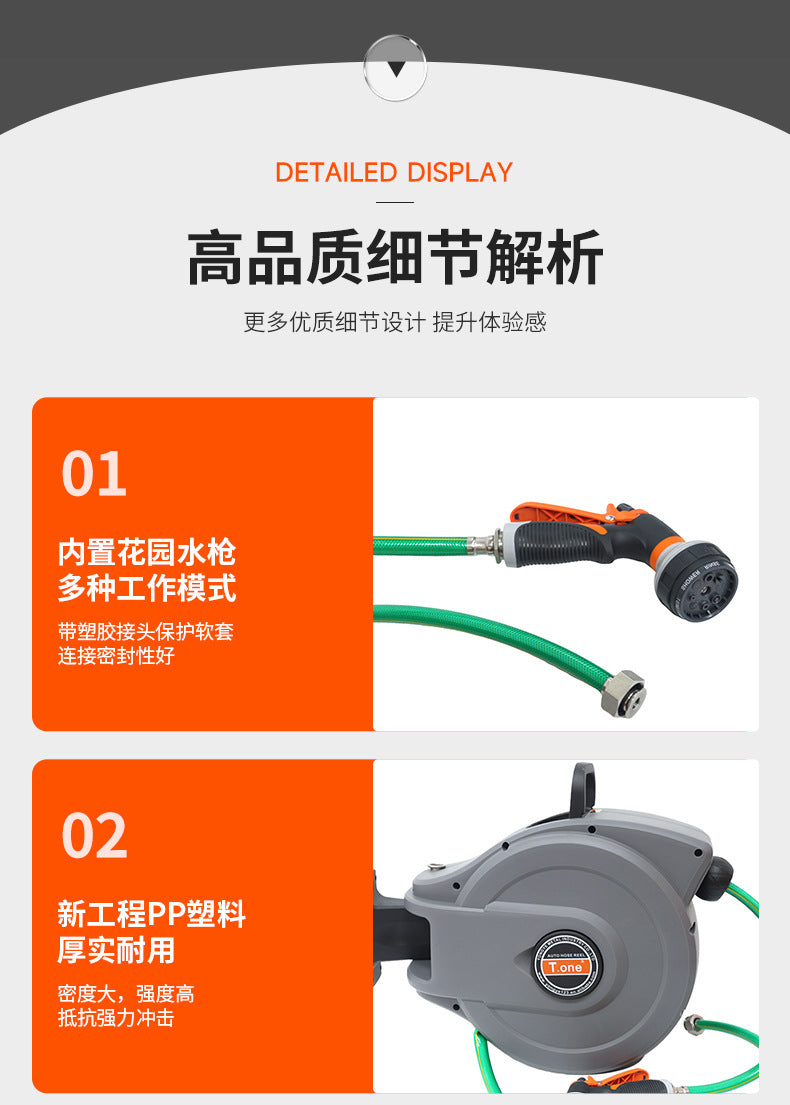 Garden Irrigation Water Sprinkler Garden Irrigation Water Gun Water Sprinkler Equipment Automatic Retractable Hose Reel Tool Wholesale