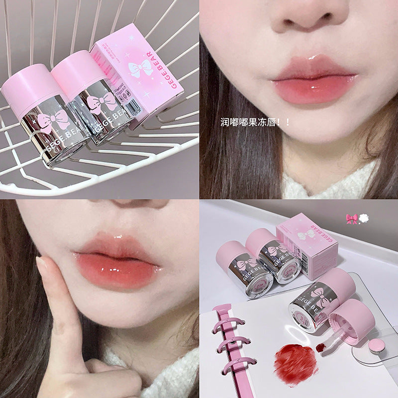 Gogo Bear Double Color Lock Lip Gloss Moisturizing Lip Glaze Hydrating Plump Lips High-Value Lipstick Lip Color1386