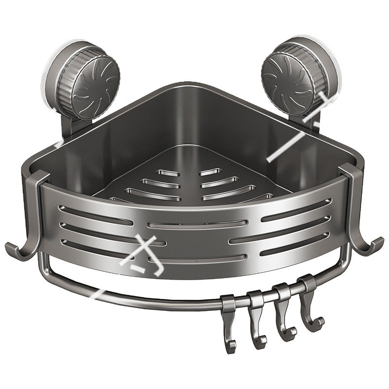 Suction Cup Triangle Basket Storage Rack Bathroom Toilet Wall-Mounted Organizer Rack Washroom Sink Corner No-Drill Organizer