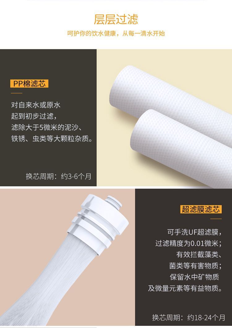Household Direct Drinking Faucet Water Purifier Kitchen Tap Water Well Water Pre-Filter Handheld Filter Cartridge Water Purifier Ultrafiltration