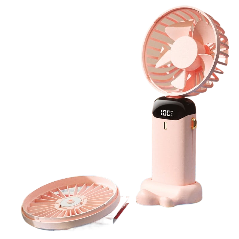 USB Portable Handheld Fan ? Foldable Mini Neck with Digital Display & Aroma Function