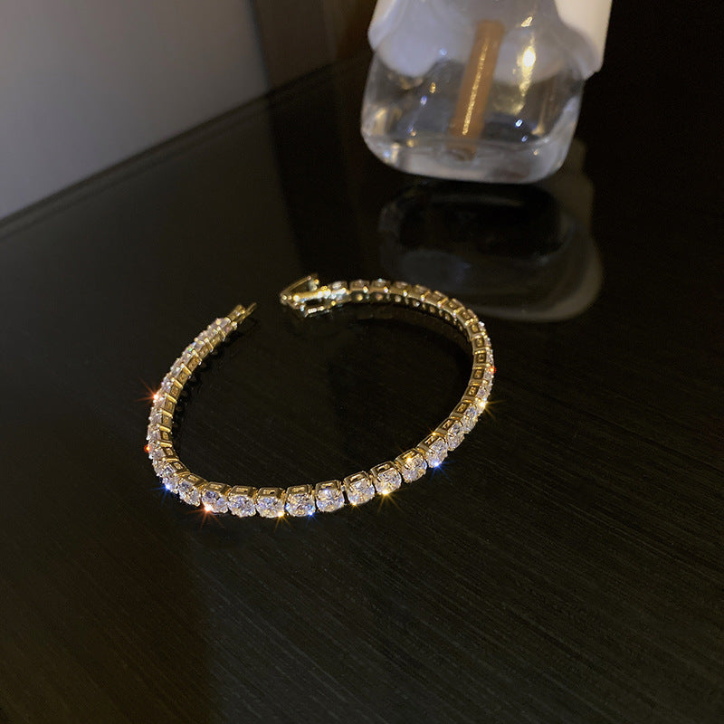 Xiaohongshu Same Style Hot-Selling Zircon Bracelet Light Luxury Niche Exquisite High-End Feel Adjustable Pull Jewelry for Women