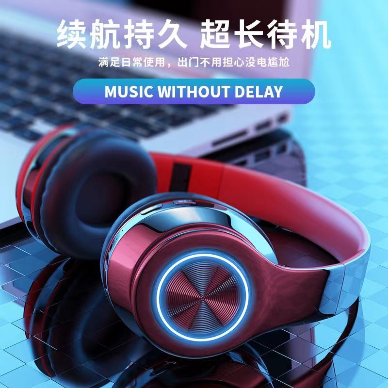 Cross-border Hot-Selling Glowing Bluetooth Headphones Over-Ear Heavy Bass Wireless Sports Gaming Gift Headset Manufacturer
