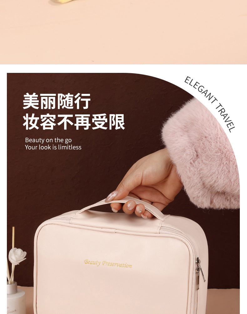 Cross-Border New Detachable Makeup Bag Waterproof Large Capacity Storage Bag Portable Handheld Free Partition Toiletry Bag