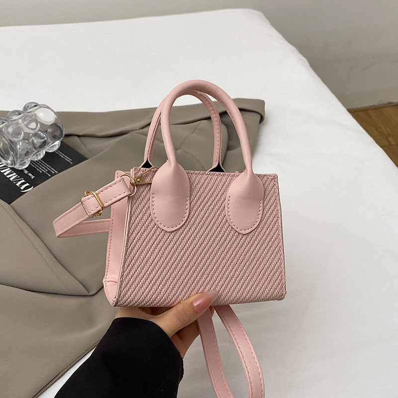 Korean Style Simple Crossbody Personality Small Square Bag2024Summer new style casual stylish single-shoulder bag corduroy handbag