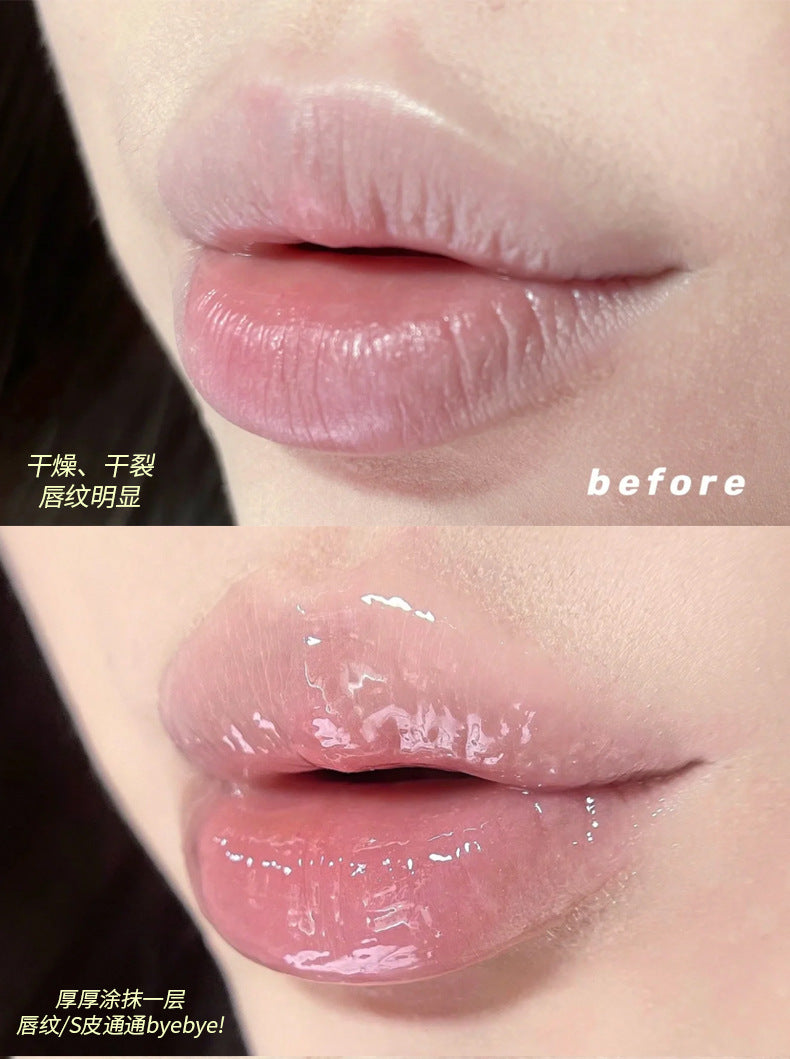 Gege bear Gogo Bear Bowknot Radiant Lip Gloss Hydrating Moisturizing Nourishing Lip Line Reducing Jar Lip Oil