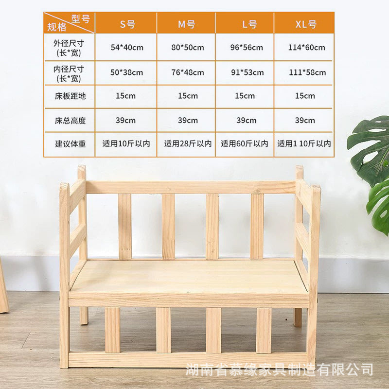 ✅Dog House Dog Bed Solid Wood Pet Bed Internet Celebrity Large Four Seasons Universal Large and Small Dogs Removable and Washable Off the Ground Teddy Cat