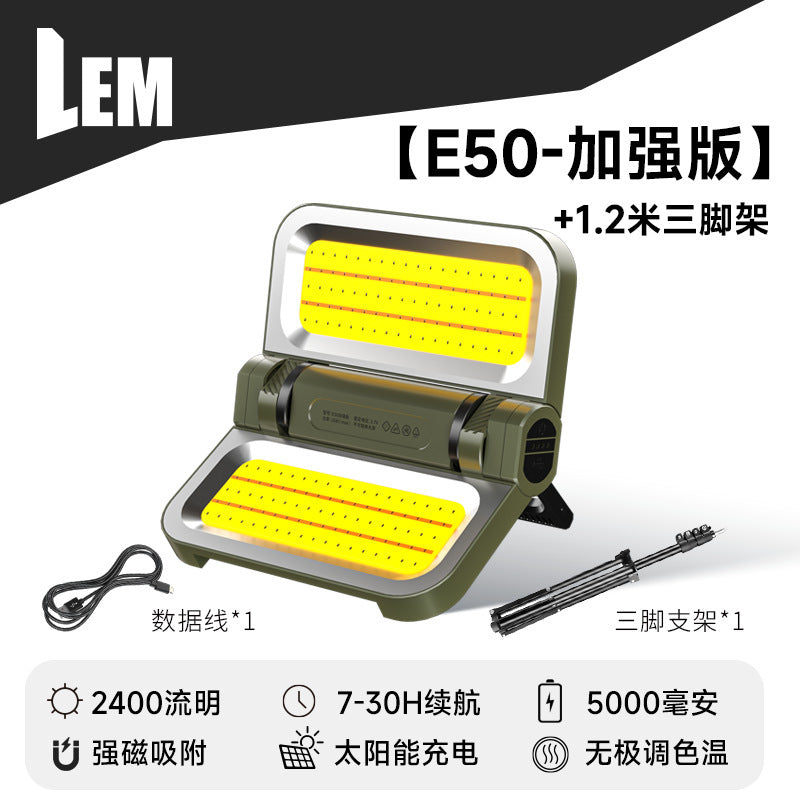 LEM Outdoor Camping Lantern Rechargeable Long Battery Life Solar Emergency Light Home Power Outage Backup Magic Lighting Lamp
