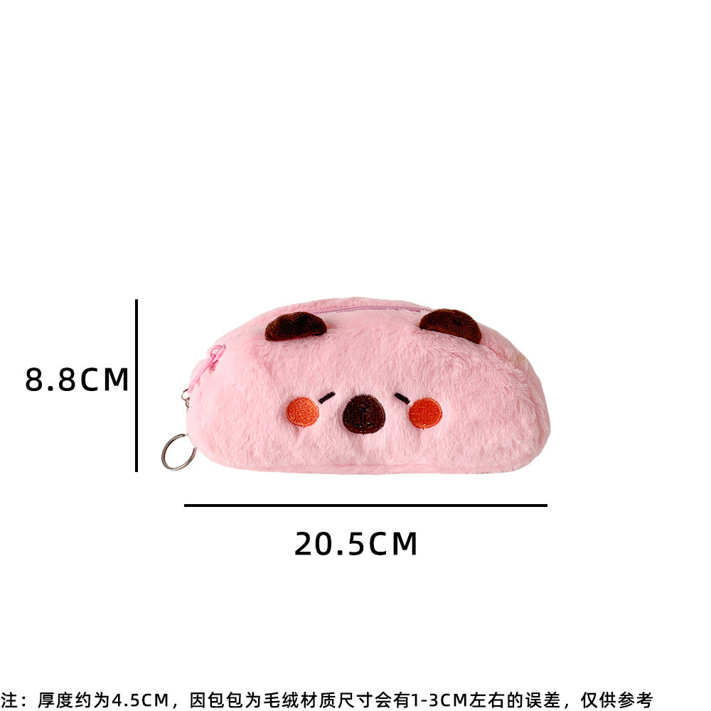 Back-to-School Season Cartoon New Small Animal Shaped Plush Pencil Case Student Stationery Storage Bag Children's Gift Pencil Case http://detail.1688.com/offer/965587364353.html