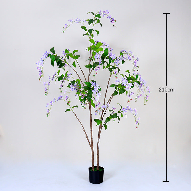 Cross-Border Nordic Large Living Room Decoration Bedroom Floor Fake Tree Bionic Traveler Banana Ficus Lyrata Potted Plant Artificial Green Plant