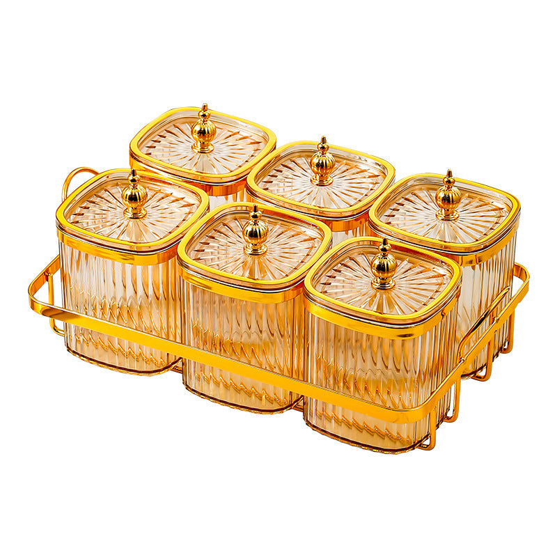 Light Luxury Sealed Box Household Kitchen Wall-Mounted Salt and MSG Storage Jar Seasoning Spice Storage Special Sealed Combination Set