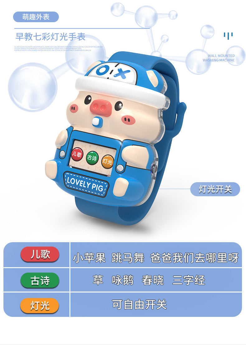 Music Watch Colorful Glowing Cute Cartoon Children's Electronic Watch Toy Elementary School Kindergarten Gift Wholesale