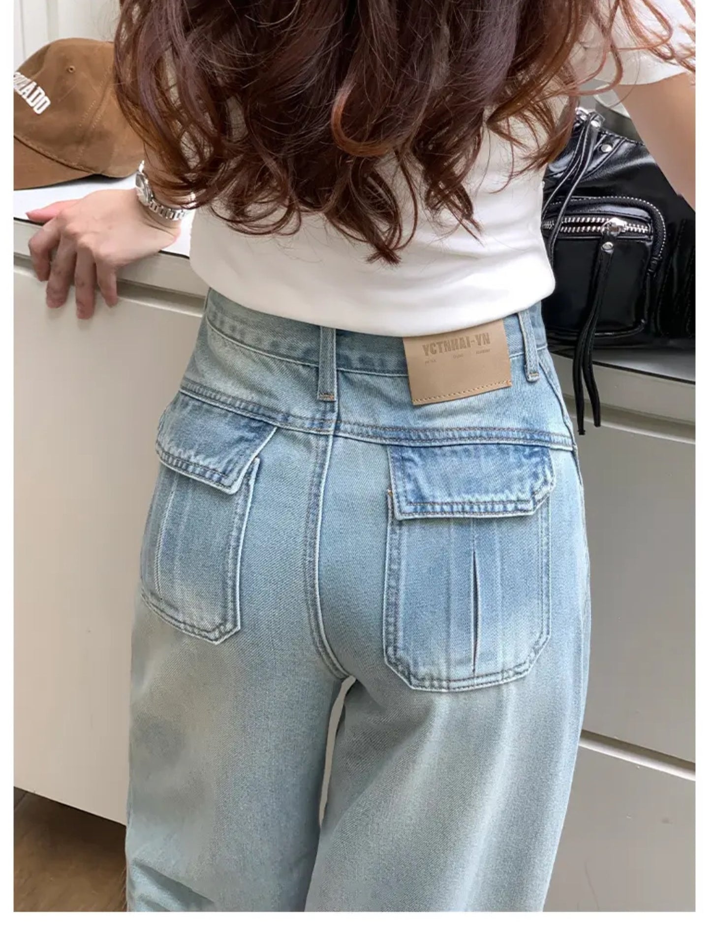 DUOXINIU/Duo Xi Niu/DaLin Summer Thin Jeans for Women, Slim Fit Scimitar Pants, Loose Fit, Leg-Lengthening
