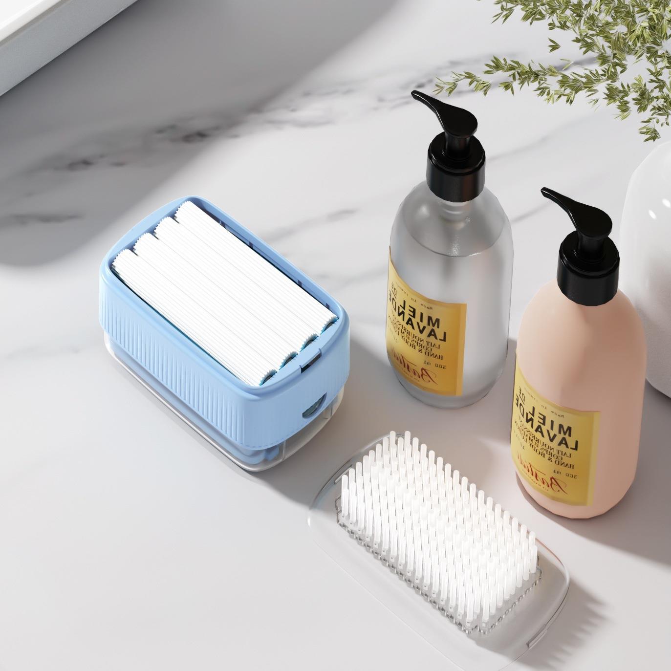 Creative Soap Holder No-Drill Wall-Mounted Bathroom Draining Soap Rack with Lid Non-Water Accumulation Handmade Soap Storage Box