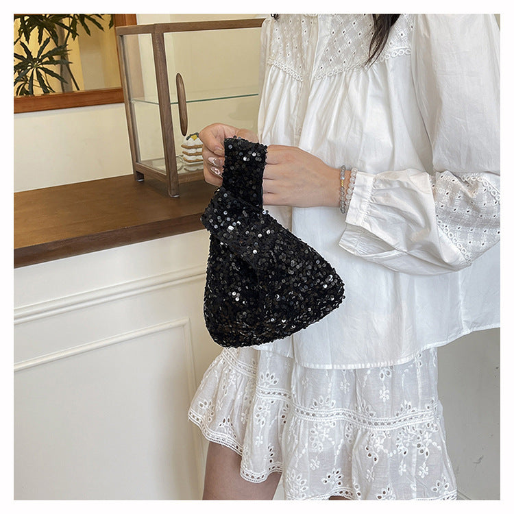 Fashion New Trendy Bag Niche Design Sequin Underarm Bag Trendy Niche Style High-End Single Shoulder Handbag
