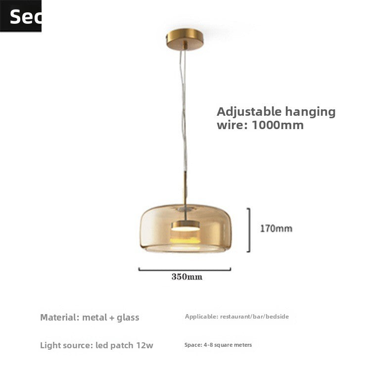 Modern Single Head Chandelier LED Glass Hanging Light