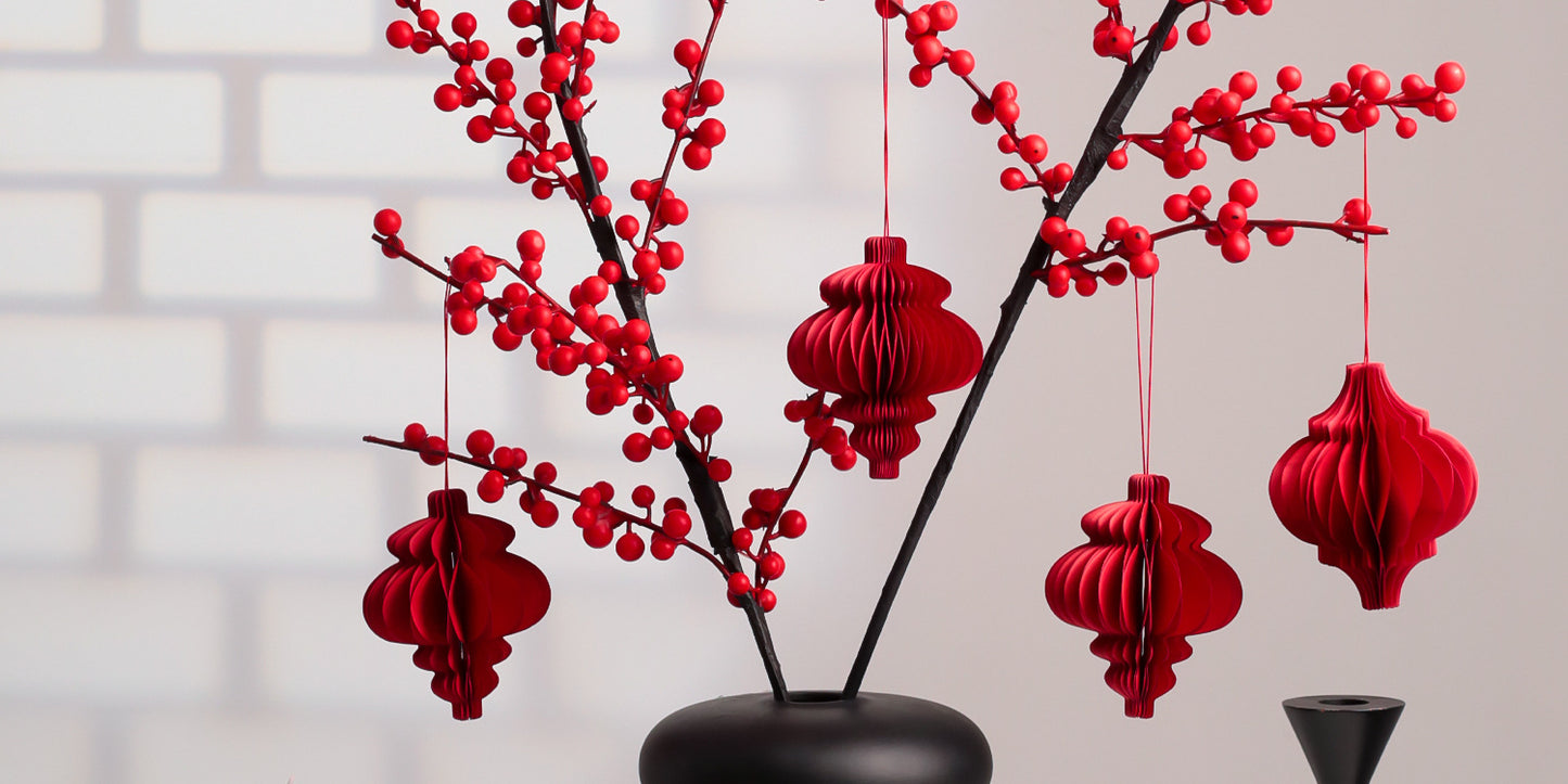 Wholesale Housewarming Gift Winter Green Red Fruit Artificial Flower Bouquet Decoration Ornament New Home Move-in Joy One Piece Dropshipping