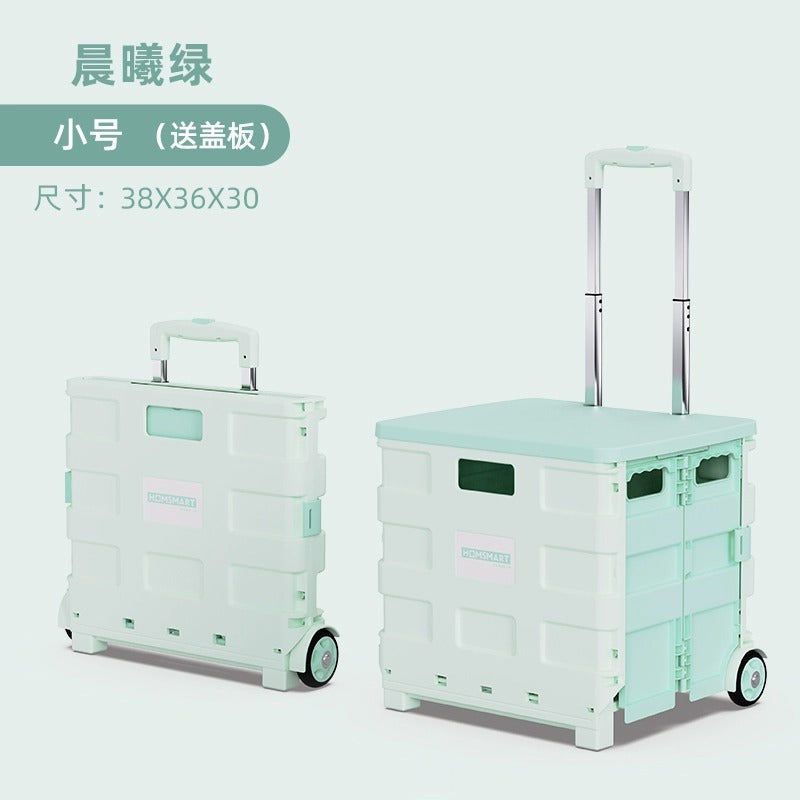 Pulling Cart for Grocery Shopping and Package Delivery, Lightweight Folding Stair Climbing Handcart with Cover