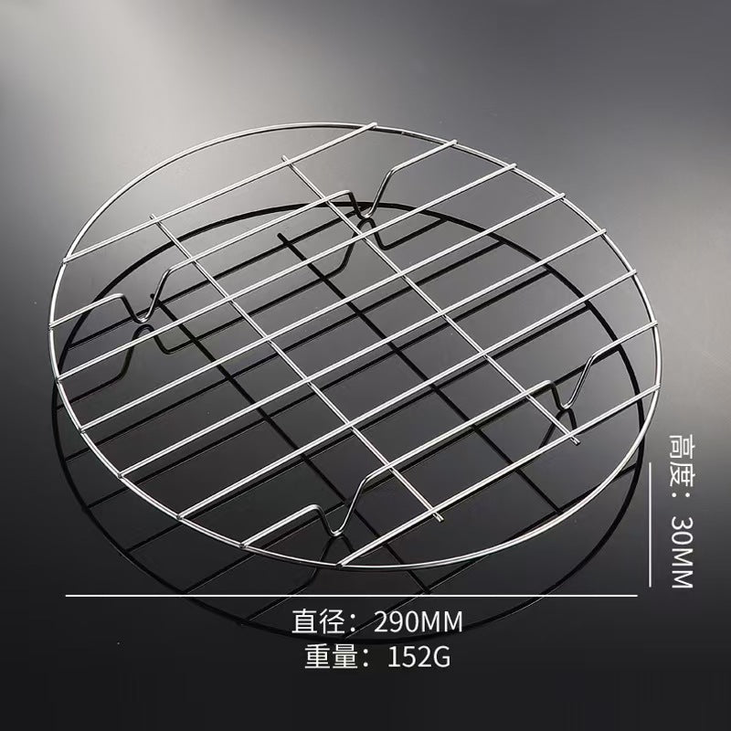 Stainless Steel Steaming Rack Kitchen Household Cooking Steaming Dish Rack Four-Legged Heat and Water Insulation Steaming Rack with Compartments304Steam Tray Steam Rack