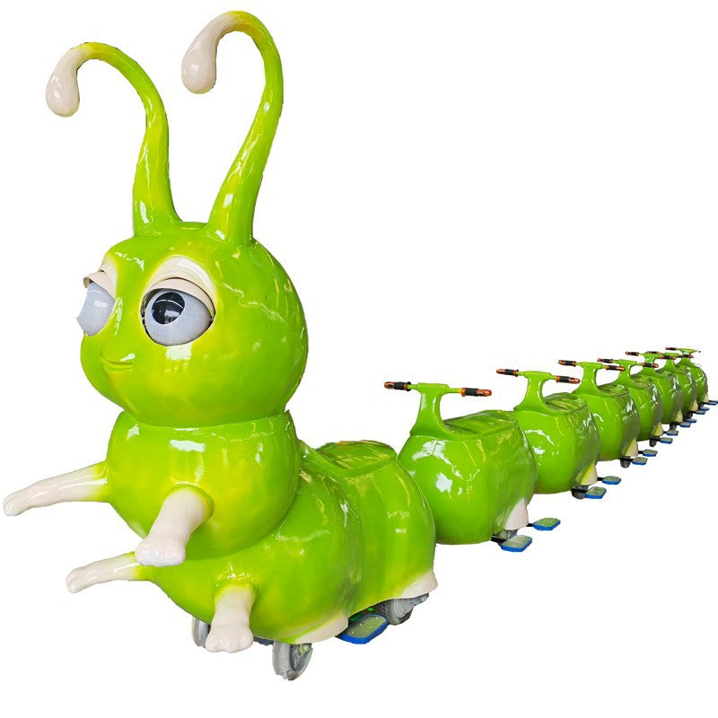 Outdoor Square Amusement Train Caterpillar Sightseeing Amusement Children's Ride Amusement Light-Up Car Mall Remote Control Car
