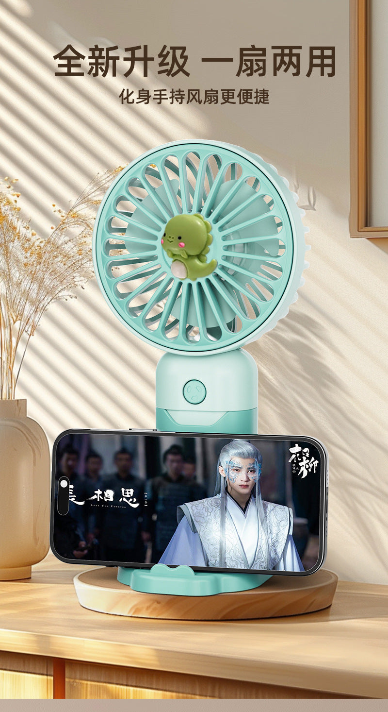 Children's Small Handheld Fan Student Gift Portable Cartoon Mini Portable Rechargeable Small Desktop Fan