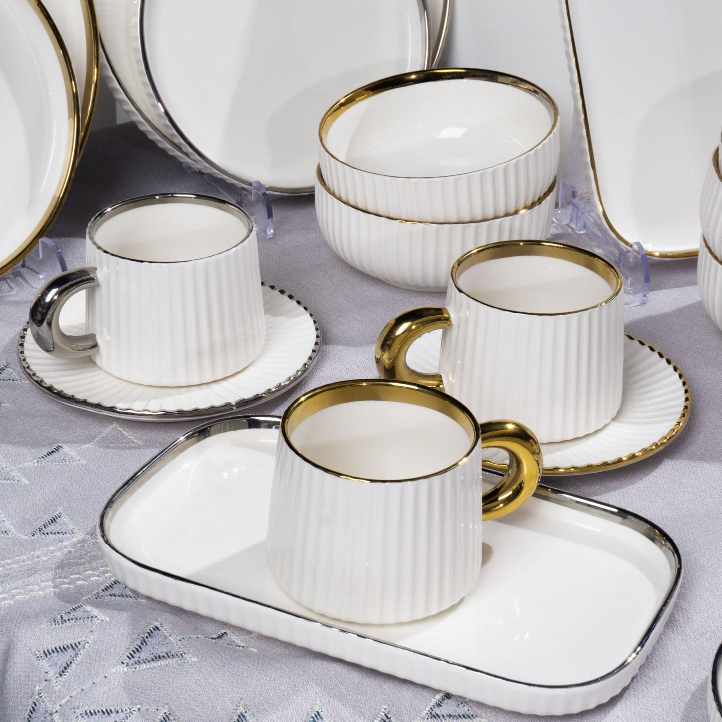 2024New Luxury Bowl and Plate Set Household Bowl High-end Ceramic Bowlware Plate Chopsticks Housewarming Bowl Plate Tableware Set