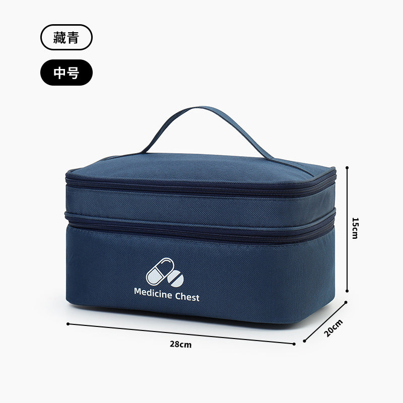 Outdoor First Aid Kit Large Capacity Household Medicine Box Double Layer Classification Storage Medicine Organizer Travel Portable Medicine Bag
