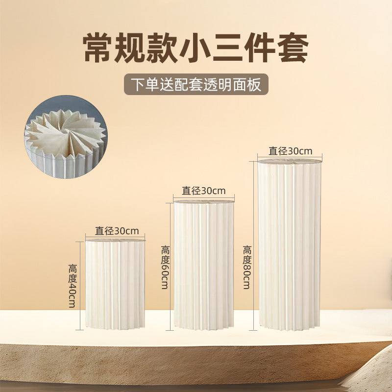 【Firefly Lantern】Live Streaming Background Decoration Foldable Round Column Paper Roman Column Folding Column Road Guide Ornament