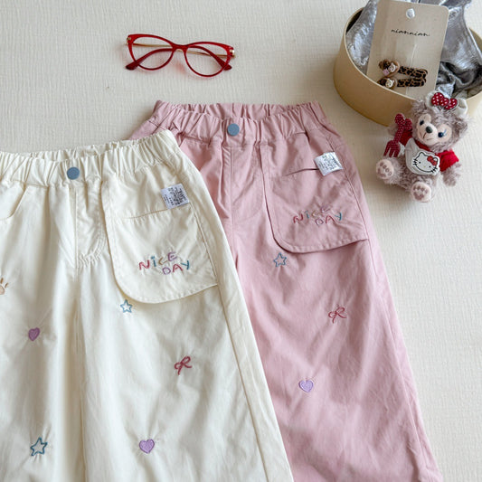 Sweet Little Girl Pants Autumn New Fashionable Children's Casual Pants Outdoor Long Pants Baby Versatile Straight Pants Autumn