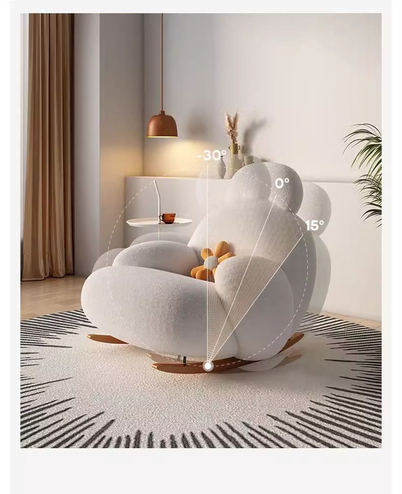 Rest Area Lazy Sofa Chair Can Be Used for Two or One Person Nordic Style ins Comfortable Rocking Chair for Living Room, Balcony, Bedroom, Home Use