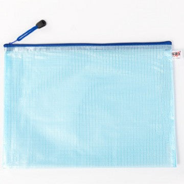 Cross-border Direct Supply Thickened PVC Plastic Zipper File Bag a4Transparent Student Exam Paper Waterproof Grid File Bag