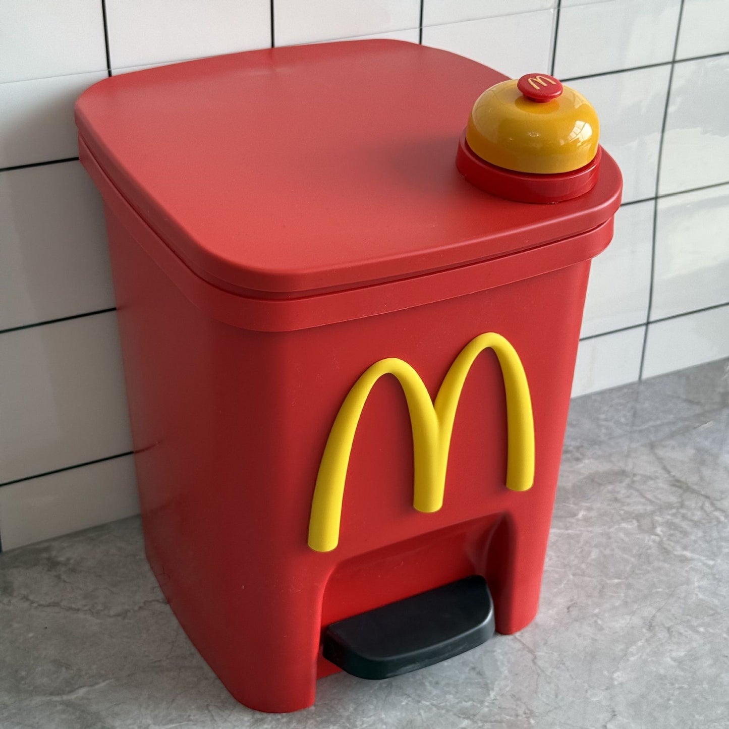 Mario Trash Can for Home Living Room Cute Cartoon Anime Large Capacity Personality Internet Celebrity Thickened Pedal Trash Basket