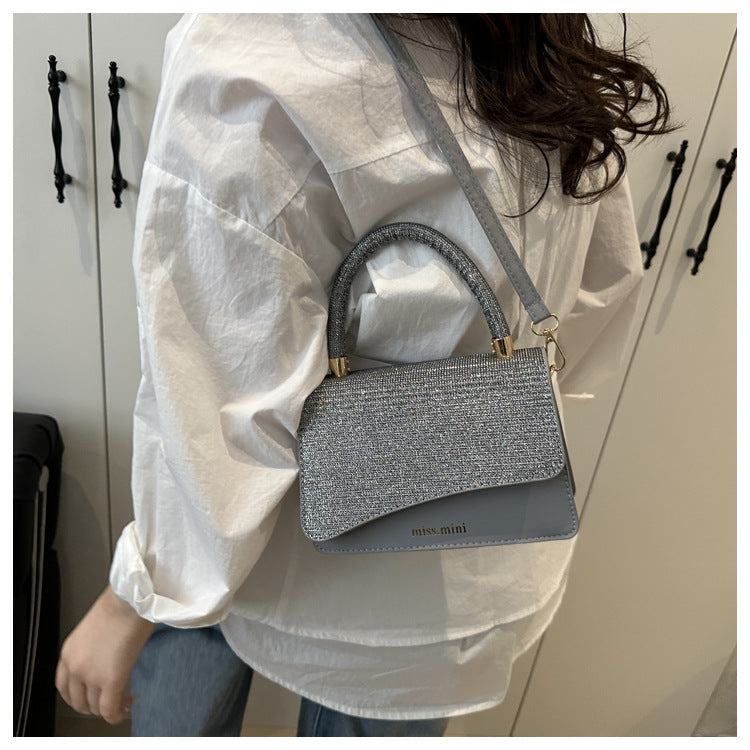 Women's New Bag2025Spring Fashion Light Luxury High-End Diamond-Studded Bag Simple Crossbody Bag for Women Large Capacity Hot Sale