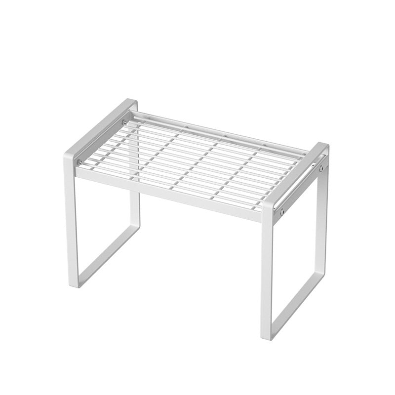Cabinet Inner Layered Storage Rack Kitchen Countertop White Desktop Storage Rack Organizer Shelf for Seasonings, Bowls, Plates, and Cookware