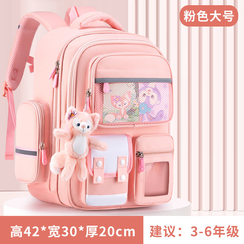 Schoolbag Primary School Girl Large Capacity Dirty Resistant Children's Schoolbag6-12Men's Weight Loss1-6Elementary School Student Backpack http://detail.1688.com/offer/727797868983.html