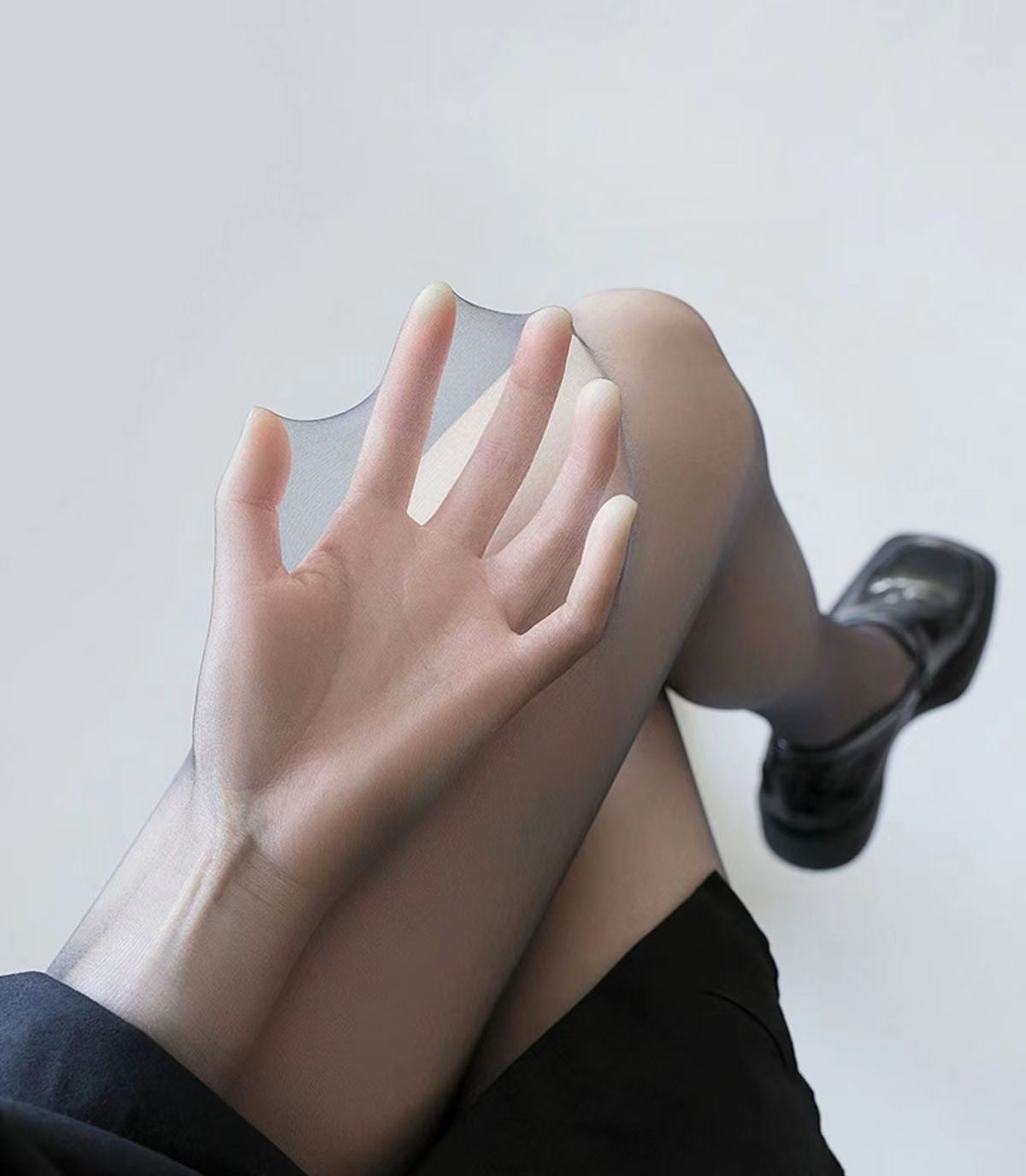 Women's Stockings Spring and Autumn Thin Anti-Snag Non-Slip Sexy0d Ultra-thin Black Silk Glossy Leg Artifact Black Pantyhose