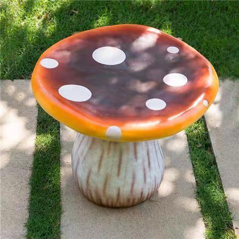 Outdoor fiberglass mushroom table and chair ornament Yard Table Courtyard Garden Kindergarten Garden Landscape Sculpture Ornament