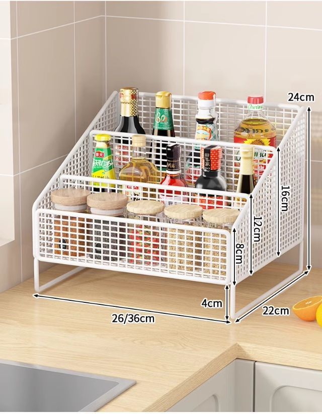 Seasoning Storage Rack Kitchen Organizer Household Cup Holder Countertop Multi-functional Spice Divider Storage Rack Desktop