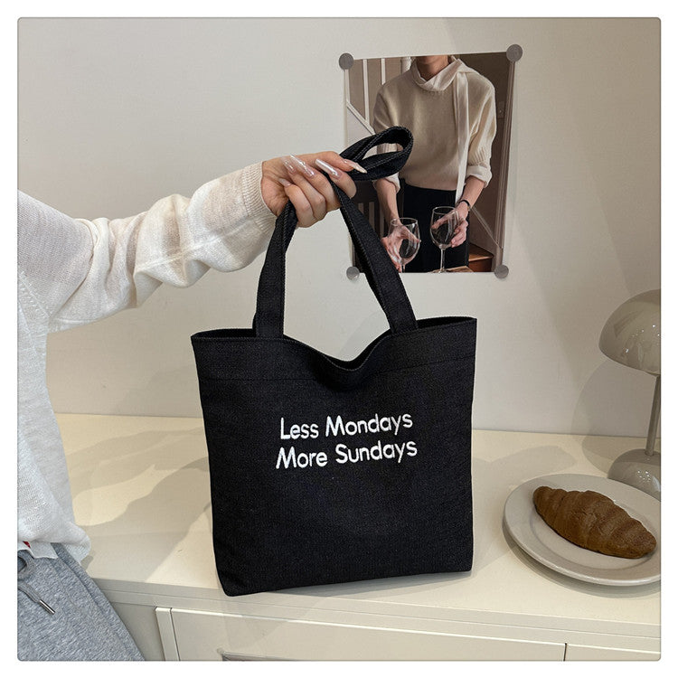 Vintage American Style Canvas Bag ins Large Capacity Student Commuter Artistic Single Shoulder Bag for Class Tote Bag for Women