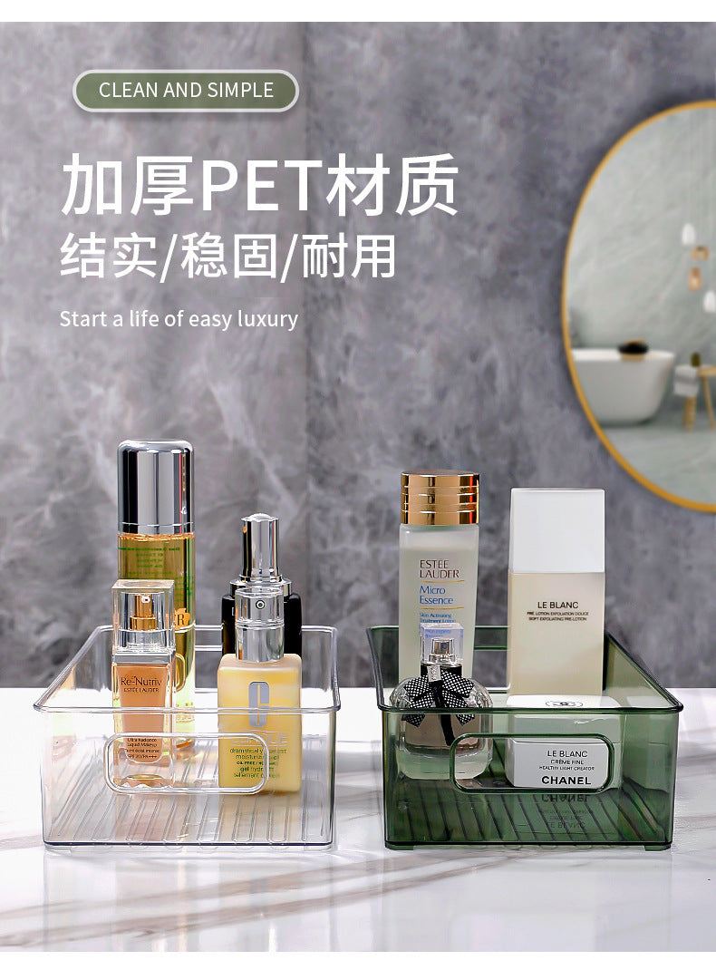 Desktop Storage Box Acrylic Transparent Box Snacks Skincare Miscellaneous Basket Desktop Cosmetic Rack Organizer