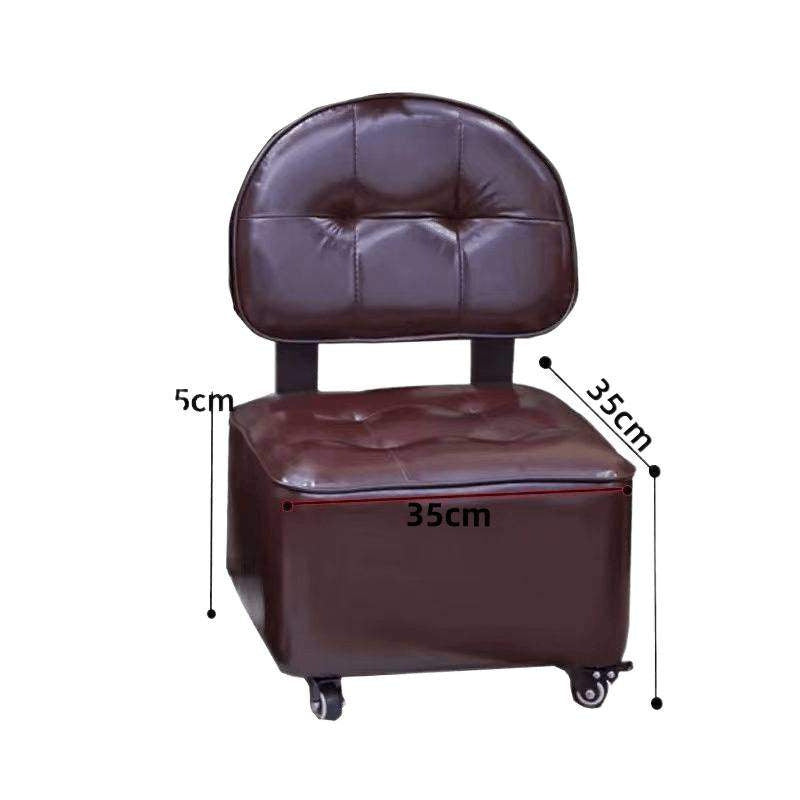 Home Small Stool Living Room Rocking Chair Solid Wood Backrest Rotating Caster Low Stool Entrance Shoe Changing Stool Foot Washing Stool with Wheels