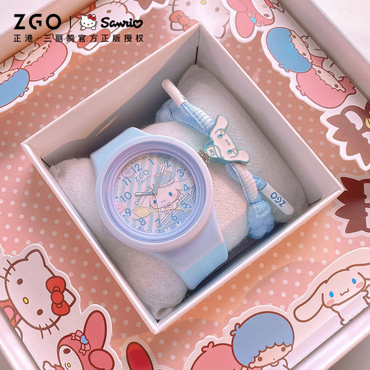 Sanrio Official Genuine Children's Watch for Girls, Cinnamoroll Waterproof, Only Tells Time, Quartz Watch for Middle School Students
